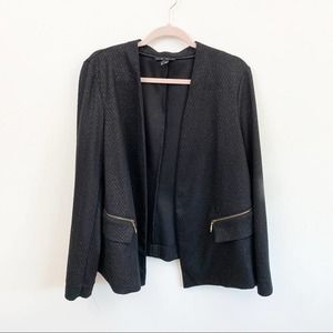 Alfani Black Sparkle Open Front  Blazer Coat